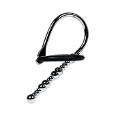 Серебристый уретральный плаг-бусины TOYFA Metal с мягким фиксириющим кольцом - ToyFa - купить с доставкой в Камышине