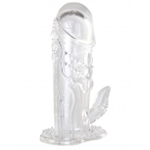 Прозрачная гелевая насадка с клиторальным отростком - 13 см. - Toyfa Basic - в Камышине купить с доставкой
