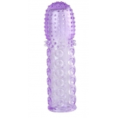 Насадка гелевая фиолетовая с точками, шипами и наплывами - 13,5 см. - Toyfa Basic - в Камышине купить с доставкой
