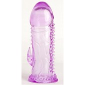 Фиолетовая гелевая насадка с шипами - 13 см. - Toyfa Basic - в Камышине купить с доставкой