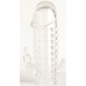 Гелевая прозрачная насадка с 2 отростками - 13 см. - Toyfa Basic - в Камышине купить с доставкой