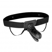 Полый страпон с двумя отростками и вибрацией Unisex Vibrating Hollow Strap-On Double Penetrating Dildo - 17,8 см. - Lux Fetish - купить с доставкой в Камышине