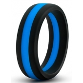 Черно-синее эрекционное кольцо Silicone Go Pro Cock Ring - Blush Novelties - в Камышине купить с доставкой