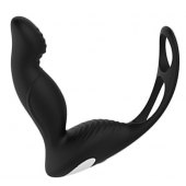 Черный вибромассажер простаты P-PLEASER W ERECTION ENHANCE - Dream Toys - в Камышине купить с доставкой
