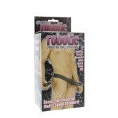 Мужской фаллопротез с вибрацией ROBOTIC MALE STRAP-ON BLACK - 17 см. - Seven Creations - купить с доставкой в Камышине