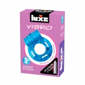 Голубое эрекционное виброкольцо Luxe VIBRO  Кошмар русалки  + презерватив - Luxe - в Камышине купить с доставкой