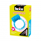 Голубое эрекционное виброкольцо Luxe VIBRO  Райская птица  + презерватив - Luxe - в Камышине купить с доставкой