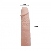 Закрытая телесная насадка-фаллос - 17 см. - Sex Expert - в Камышине купить с доставкой