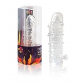 Закрытая прозрачная рельефная насадка Crystal sleeve - 13 см. - Erowoman-Eroman - в Камышине купить с доставкой