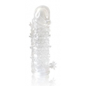 Закрытая прозрачная рельефная насадка Crystal sleeve - 13 см. - Erowoman-Eroman - в Камышине купить с доставкой