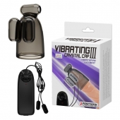 Дымчатая насадка-мастурбатор с вибрацией Vibrating Crystal Cap III - Baile - в Камышине купить с доставкой