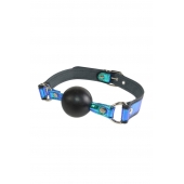 Кляп-шарик на чёрно-синих ремешках - Sitabella - купить с доставкой в Камышине