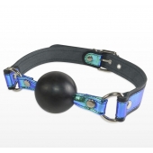 Кляп-шарик на чёрно-синих ремешках - Sitabella - купить с доставкой в Камышине