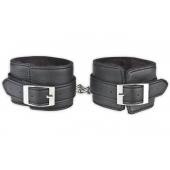 Черные фиксаторы для ног на цепи с мехом внутри - Lux Fetish - купить с доставкой в Камышине