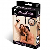 Черные фиксаторы с креплением к двери - Lux Fetish - купить с доставкой в Камышине