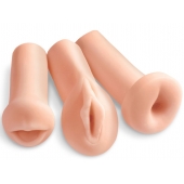 Комплект из 3 мастурбаторов All 3 Holes: вагина, анус, ротик - Pipedream - в Камышине купить с доставкой