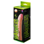 Телесная изогнутая насадка на Harness с коннектором GREEN LINE - 18 см. - LOVETOY (А-Полимер) - купить с доставкой в Камышине