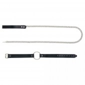 Черный поводок и чокер с кольцом Rada - Rebelts - купить с доставкой в Камышине