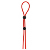 Красное лассо на пенис с двумя бусинами STRETCHY LASSO CAGE - Dream Toys - в Камышине купить с доставкой