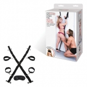Чёрный набор для фиксации у двери - Lux Fetish - купить с доставкой в Камышине