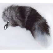 Серебристая анальная пробка с пушистым хвостом - Sitabella - купить с доставкой в Камышине