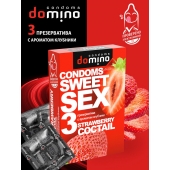 Презервативы для орального секса DOMINO Sweet Sex с ароматом клубничного коктейля  - 3 шт. - Domino - купить с доставкой в Камышине