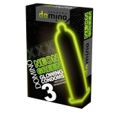 Презервативы DOMINO Neon Green со светящимся в темноте кончиком - 3 шт. - Domino - купить с доставкой в Камышине