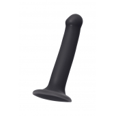 Черный фаллос на присоске Silicone Bendable Dildo M - 18 см. - Strap-on-me - купить с доставкой в Камышине