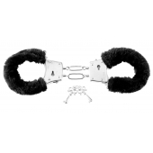 Меховые чёрные наручники Beginner s Furry Cuffs - Pipedream - купить с доставкой в Камышине