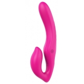 Ярко-розовый безремневой страпон REMOTE DOUBLE DIPPER - 22 см. - Dream Toys - купить с доставкой в Камышине