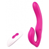 Ярко-розовый безремневой страпон REMOTE DOUBLE DIPPER - 22 см. - Dream Toys - купить с доставкой в Камышине