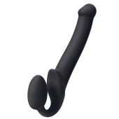 Черный безремневой страпон Silicone Bendable Strap-On M - Strap-on-me - купить с доставкой в Камышине