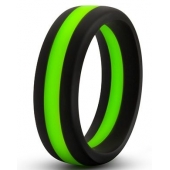 Черно-зеленое эрекционное кольцо Silicone Go Pro Cock Ring - Blush Novelties - в Камышине купить с доставкой