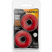 Набор из 2 красных эрекционных колец DONUT RINGS OVERSIZED - Blush Novelties - в Камышине купить с доставкой