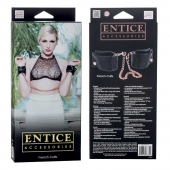 Черные мягкие наручники Entice French Cuffs с цепью - California Exotic Novelties - купить с доставкой в Камышине
