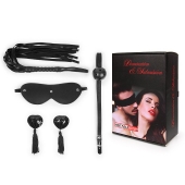 Эротический набор в черном цвете: маска, кляп, пэстисы, плётка - Notabu - купить с доставкой в Камышине