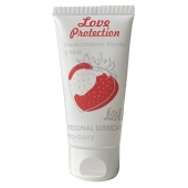 Лубрикант на водной основе с ароматом малины Love Protection Strawberry - 50 мл. - Lola Games - купить с доставкой в Камышине