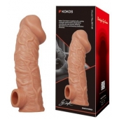 Телесная насадка на фаллос с фиксацией мошонки EXTREME SLEEVE - 15,6 см. - KOKOS - в Камышине купить с доставкой