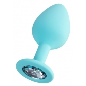 Мятная анальная втулка Brilliant с прозрачным кристаллом - 8 см. - ToyFa - купить с доставкой в Камышине