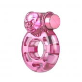 Розовое эрекционное кольцо с вибрацией Pink Bear - Baile - в Камышине купить с доставкой