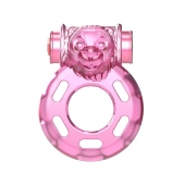 Розовое эрекционное кольцо с вибрацией Pink Bear - Baile - в Камышине купить с доставкой