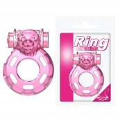 Розовое эрекционное виброкольцо Pink Bear - Baile - в Камышине купить с доставкой
