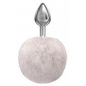 Серебристая анальная пробка с белым пушистым хвостиком Twinkle - Lola Games - купить с доставкой в Камышине