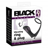 Черное эрекционное кольцо с анальной вибропробкой Vibrating Ring   Plug - Orion - в Камышине купить с доставкой