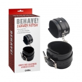 Черные оковы на ноги Obey Me Leather Ankle Cuffs - Chisa - купить с доставкой в Камышине