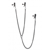 Черные зажимы на соски и клитор на цепочке DELUXE NIPPLE   CLIT CLAMPS - Dream Toys - купить с доставкой в Камышине