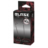 Черные зажимы на соски на цепочке BLAZE DELUXE NIPPLE CLAMPS - Dream Toys - купить с доставкой в Камышине