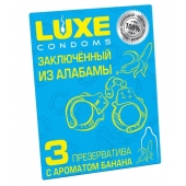 Презервативы  Заключенный из Алабамы  с ароматом банана - 3 шт. - Luxe - купить с доставкой в Камышине