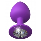Фиолетовая анальная пробка со стразом Her Little Gem Large Plug - 9,5 см. - Pipedream - купить с доставкой в Камышине