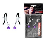 Оригинальные зажимы на соски с фиолетовыми шариками - Notabu - купить с доставкой в Камышине